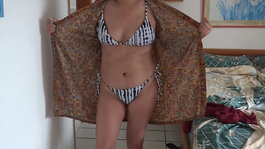 I Come Back From The Beach Excited And Have Sex For The First Time With Stepson, Big Cumshot On My Pussy